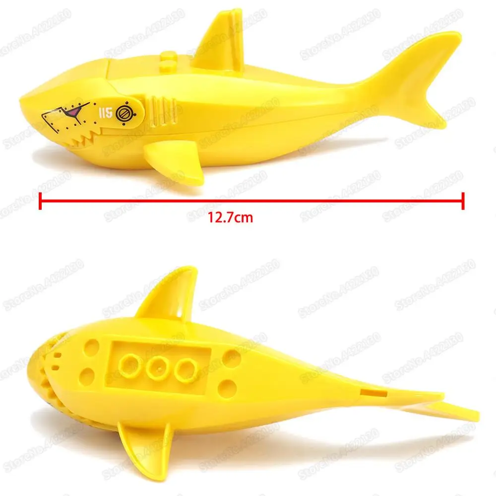 Mechanical Gold Shark Building Block Deep Sea Diving Figures Equipment Military Technology World Model Child Christmas Gift Toys | Игрушки и