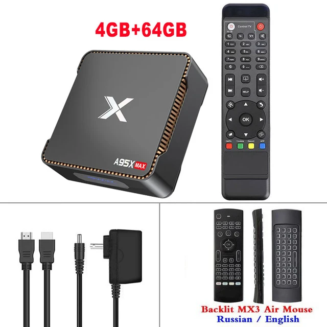 4GB64GB Add MX3 Smart tv Box A95X MAX X2 домашний медиаплеер 2,4G/5 GHz двойной Wifi Box 4K HDR Android 8,1 телеприставка поддержка записи видео - Цвет: 4GB64GB Add MX3