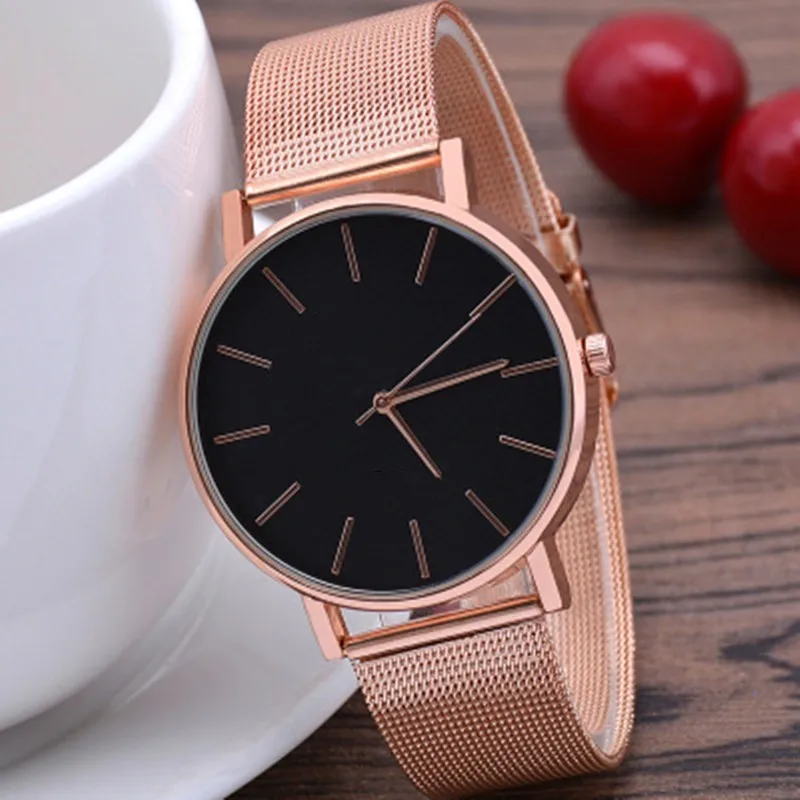 Модные роскошные женские часы кварцевые розовое золото для женщин серебряные