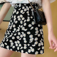 skirts women plus size 2xl elegant fashion floral summer new female fresh youth student high waist hot sales a line mini holiday