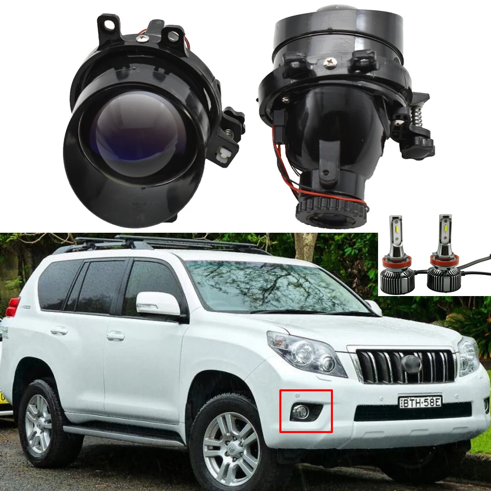 

2pcs ForToyota LAND CRUISER PRADO 150 FJ150 LC150 2010-2013 Bi-xenon Projector Lens H11 D2H HID Bulb Accessories DIY For Rav4