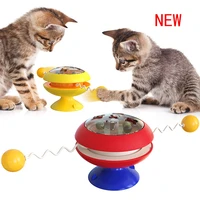 2021 new interactive cat toys goods for pet funny cat stick interesting things spinning orbital ball happy turntable leaked