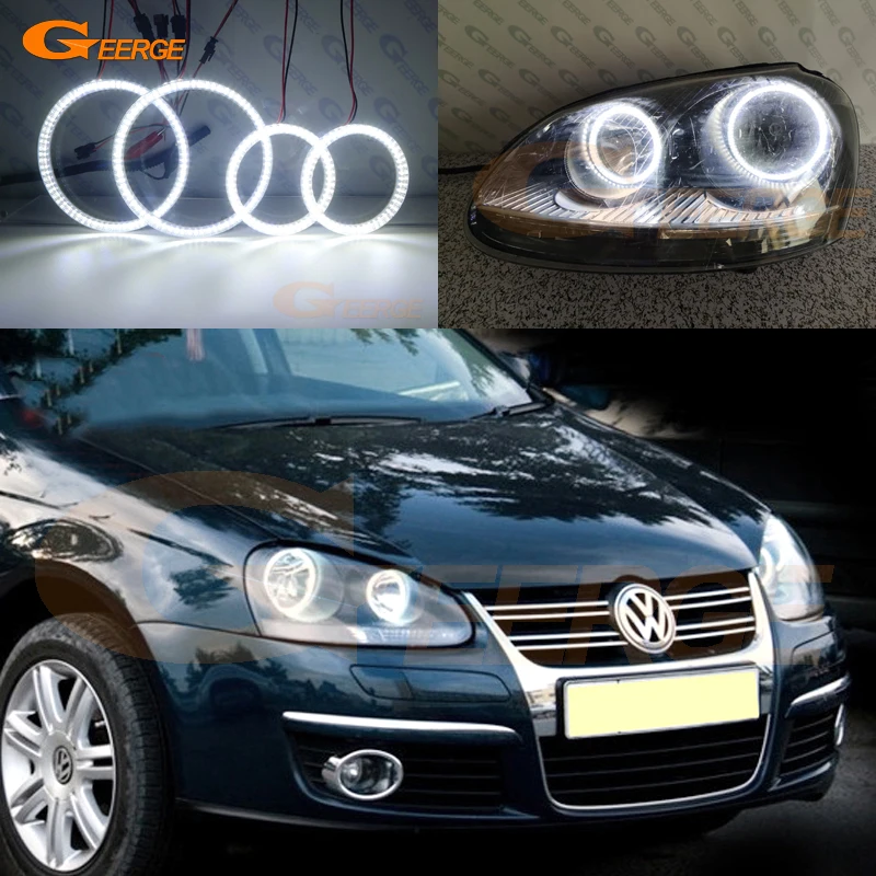 Для Volkswagen VW Golf Rabbit Jetta GTI R32 MKV MK5 2005-2010 галогенная фара ультра яркий smd комплект светодиодов «глаза ангела» DRL