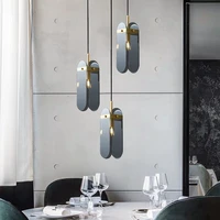 nordic copper luxury led pendant light dining room bedroom bedside glass simple hanging lamp bar coffee shop indoor fixtuers e14