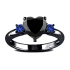 Женское кольцо с кристаллами FDLK, Винтажное кольцо на палец в стиле панк черного, золотого, черного, золотого цвета, обручальное кольцо с сердечками для свадебной вечеринки