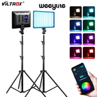 viltrox weeylite sprite20 2pcs rgb video light kit led panel video light 2 4g wireless remote for camera light full color output