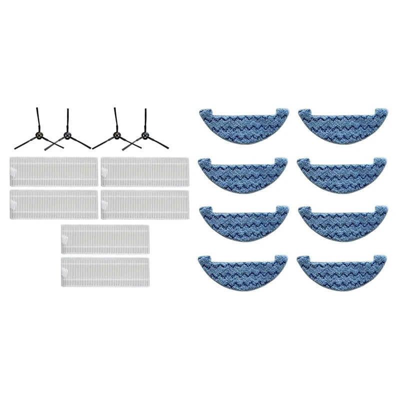 

2 комплекта деталей для пылесоса: 1 Набор для очистки и протирания швабры и 1 набор фильтров и фотоэлементов