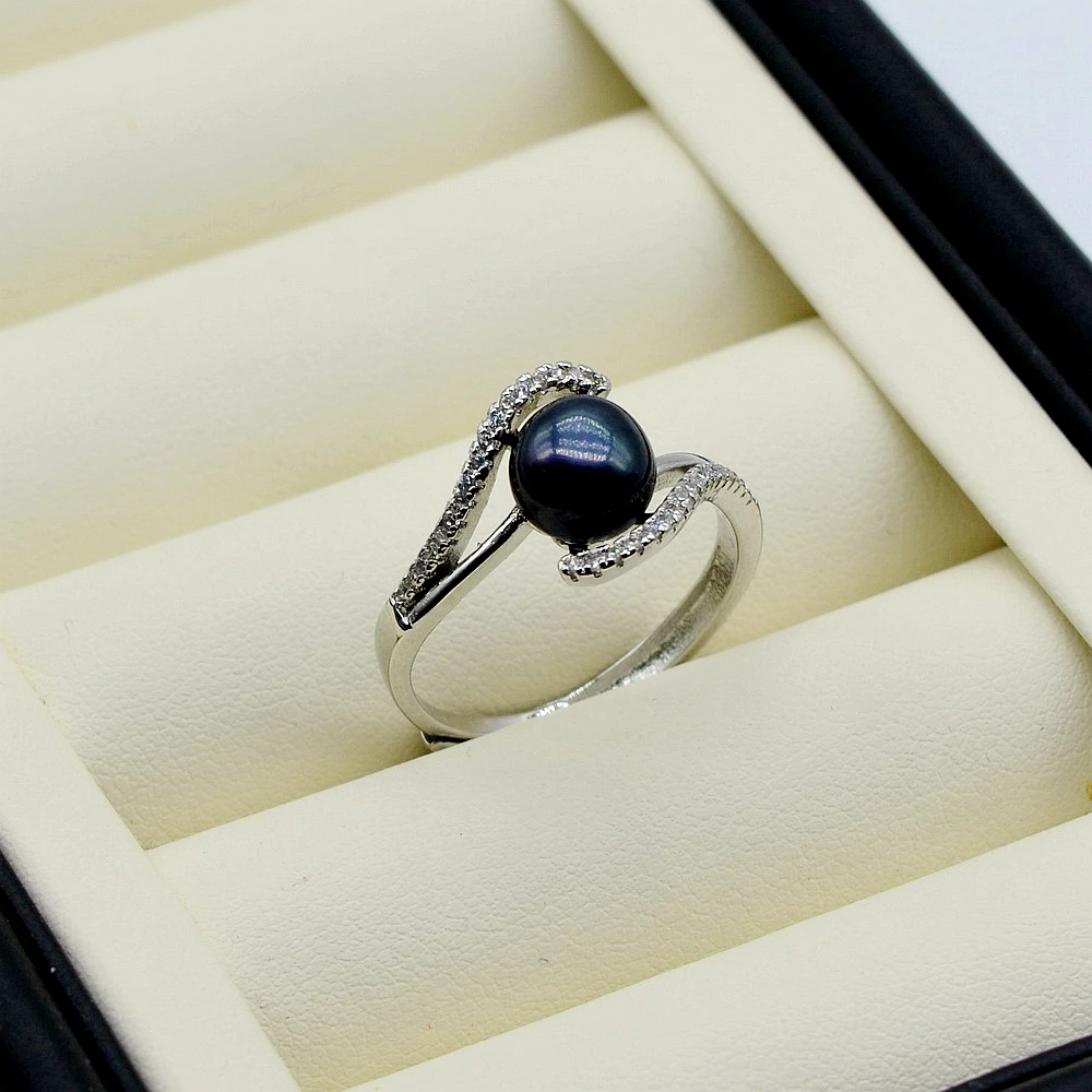 Женские кольца с круглым искусственным цирконием регулируемый размер простой