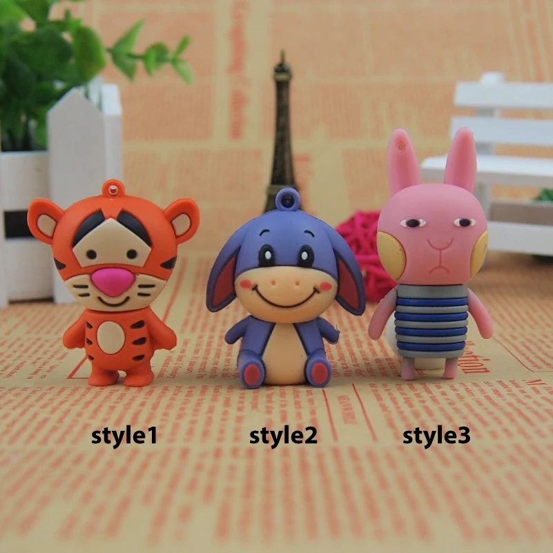 Горячая продажа мультфильм милый тиггер ослик и пчела серии USB флешка 128 МБ 32 Гб 64