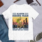 Забавная футболка с ленивцом, винтажная хлопковая Футболка с ленивцом для походов, команд, для отдыха на природе, любовника, подарок