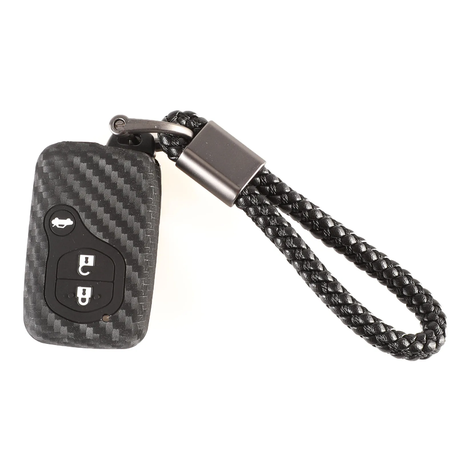 v long plait ring Jingyuqin ключ из углеродного волокна для Toyota Land Cruiser Prado 150 Camry Prius Crown Subaru Foreste XV брелок силиконовый держатель - Название цвета: v long plait ring
