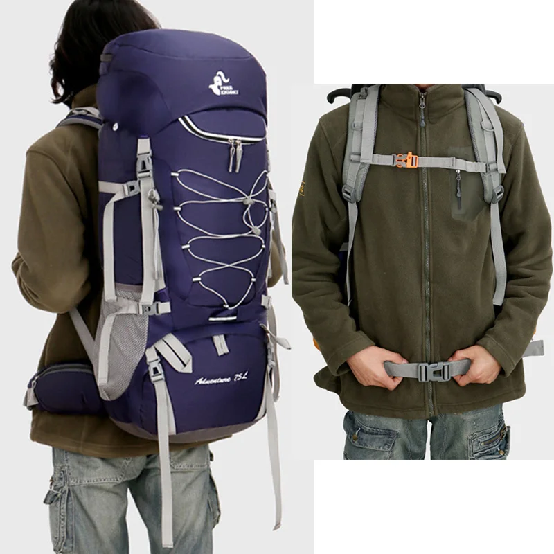 

75L Camping Backpack Hiking Bag Sport Outdoor Bags With Rain Cover Travel Climbing Mountaineering Trekking Camping Bag XA726WA