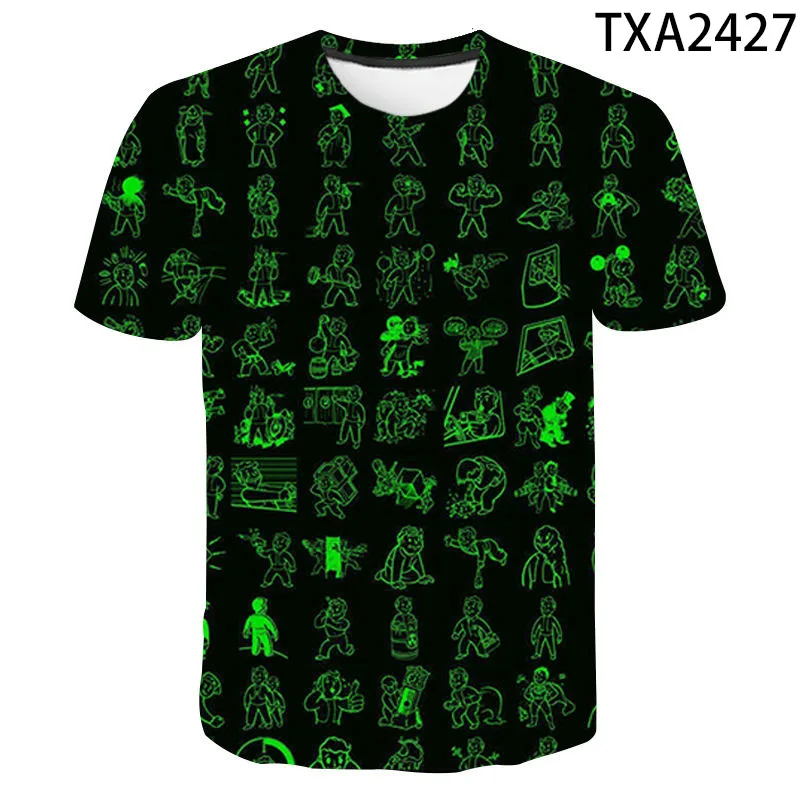 Футболка Fallout 3D для мальчиков и девочек модная уличная одежда с коротким рукавом