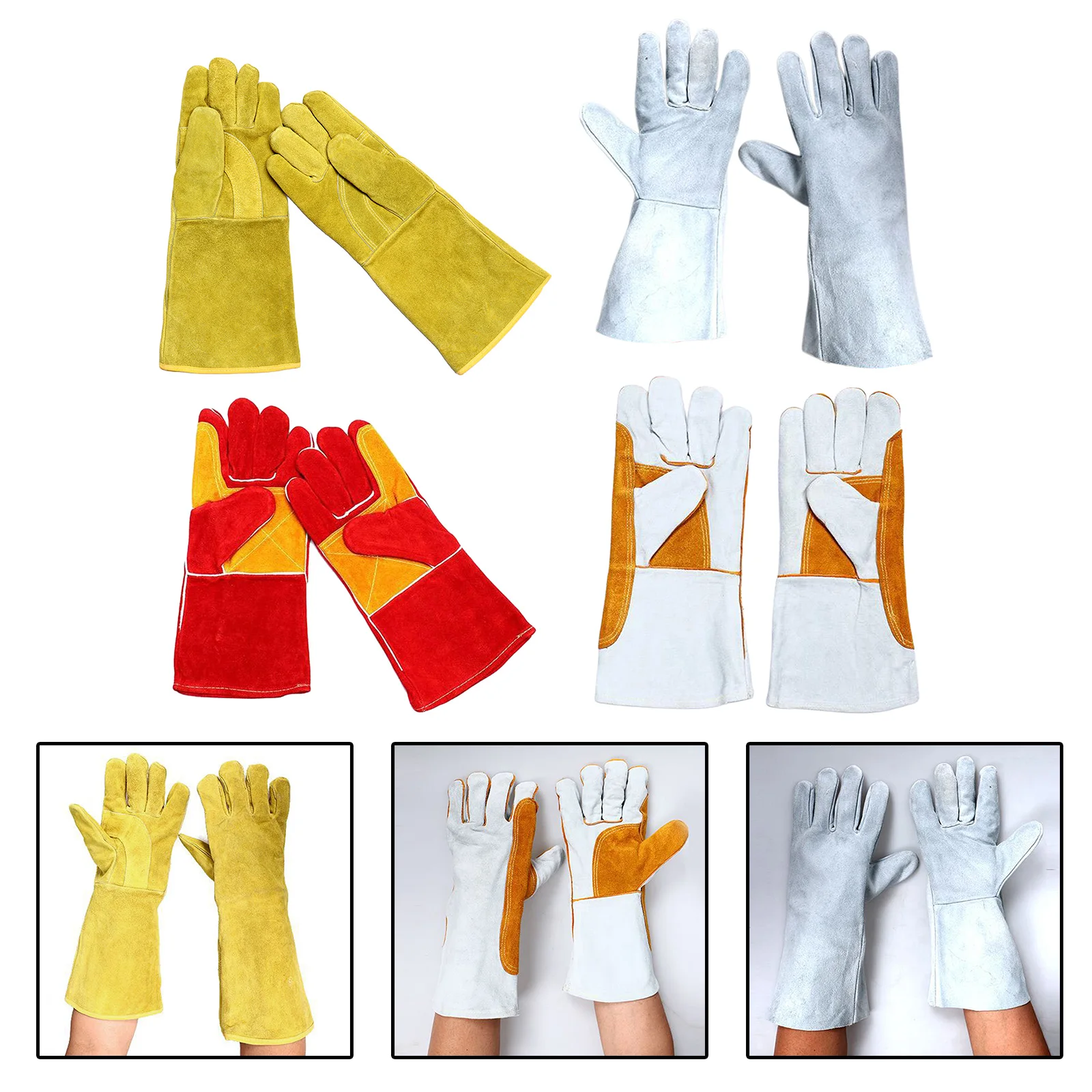 

Welding Gloves - 14IN - Fireproof and Heat Resistant, Great for Fireplaces, Fire Pits, and Wood Stoves