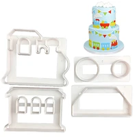 4pcs children train car style cake decoration printing cookie cutter biscuits mold soap stamp collecting for kitchen baking tool