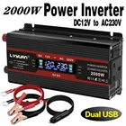 Автомобильный инвертор пиковой мощности, 12 В постоянного тока до 220 В, 2000 Вт, инвертор с ЖК-дисплеем, инвертор 12 В, 220 В, инвертор 12 В, 220 В
