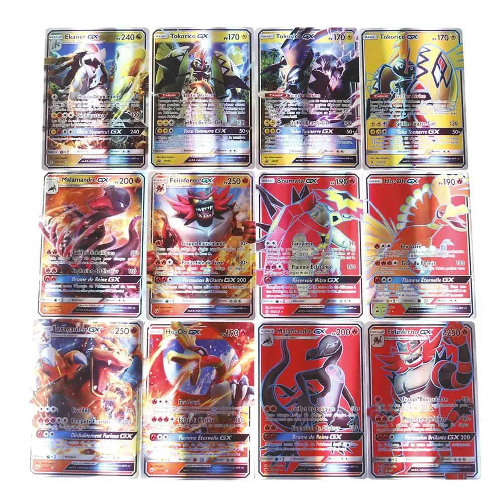 60 шт./кор. новые французский Карты Покемон GX усилительный насос торговая