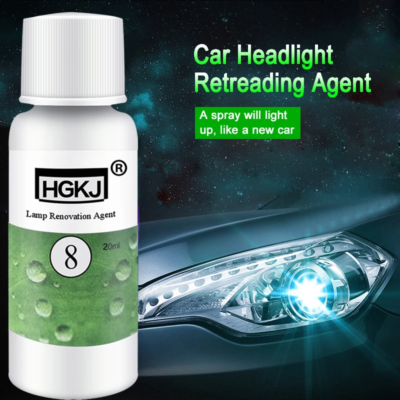 

HGKJ 20ML Auto Cleaning Window Glass Cleaner Headlight Repair Refurbishment Fluid White Headlight Repair Car Accessories TSLM1