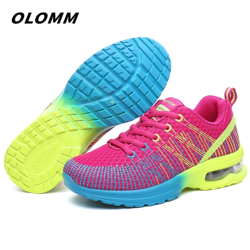 

2021 Ladies Running Shoes Outdoor Breathable Fashion Ladies Jogging Shoes Fitness Sneakers Color Matching Air Cushion Sneakers