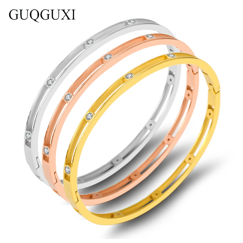 GUQGUXI модные трендовые циркониевые Кристальные женские браслеты ювелирные