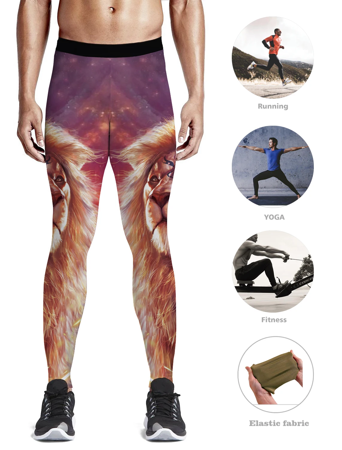 Лев глядя на Звездное брюки Sky Для мужчин модные вечерние высокой талией