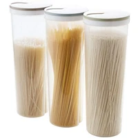hot sv 3 pcs tall food storage cylinder shaped spaghetti noodle container box for grain cereal oatmeal nuts beans