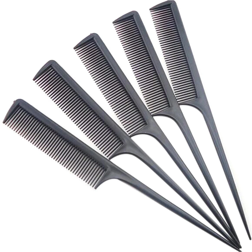 

10PC Random Color Hair Comb Salon Brush Styling Hairdressing Tail Plastic Comb Set With Thin And Long Handle