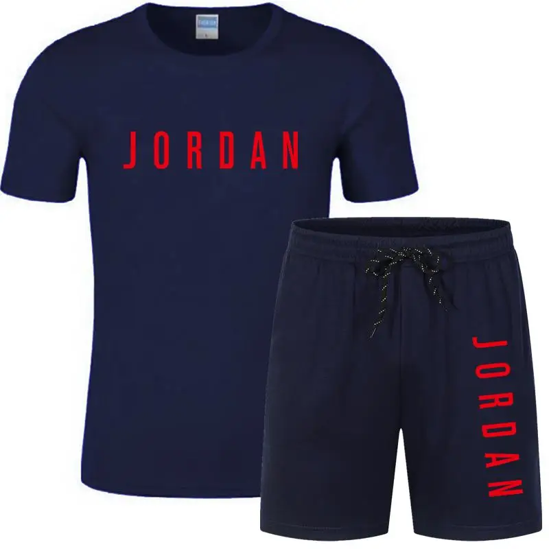 

2020 explosive letter print T-shirt sports suit couple quick-drying running wear casual summer short-sleeved shorts 2-piece set