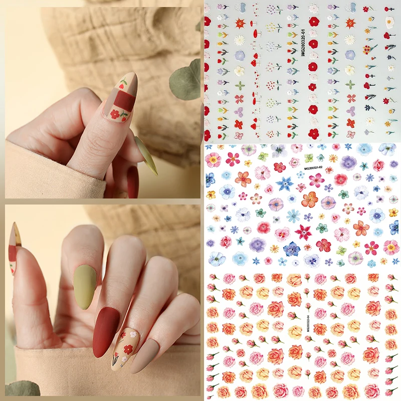 2020 Hot DIY 3D Nail Art Sticker Adhesive Decals Tool Small Flower Image Tattoo Decoration Wholesale Z0293 | Красота и здоровье