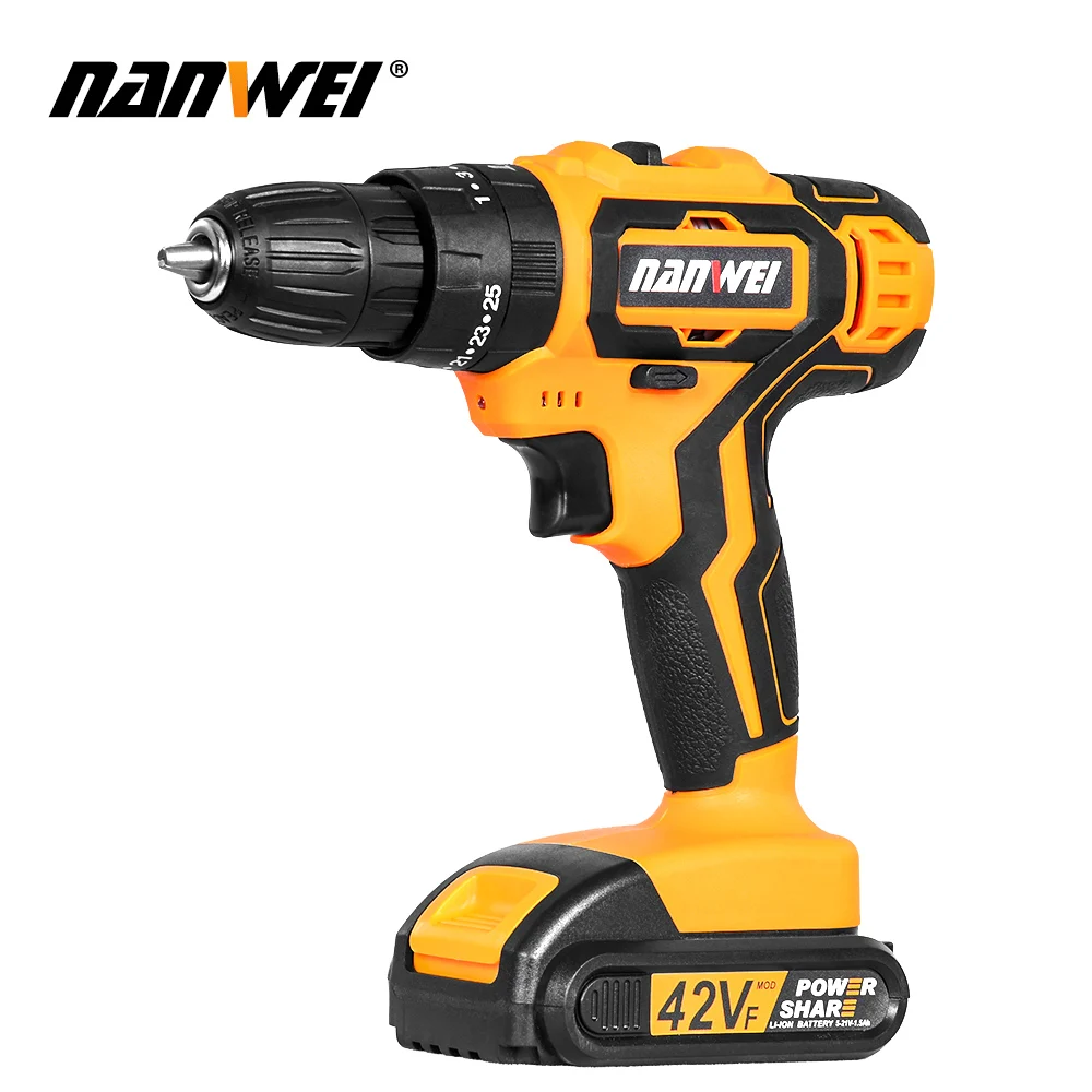 12V18V 42VF ударная Аккумуляторная дрель электрическая шуруповерт мини беспроводной драйвер питания постоянного тока литий-ионный аккумулятор 3/8-In