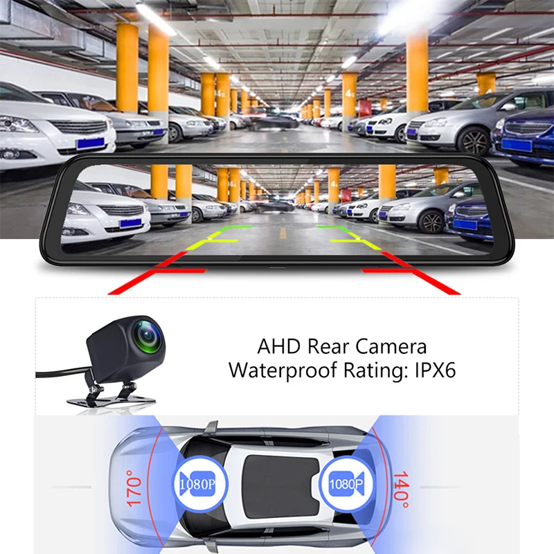 12 дюймов 4G ADAS Автомобильный видеорегистратор Android 8,1 2G+ 32G зеркало заднего вида gps-навигация 1080P+ 1080P видео рекордер Wifi монитор парковки