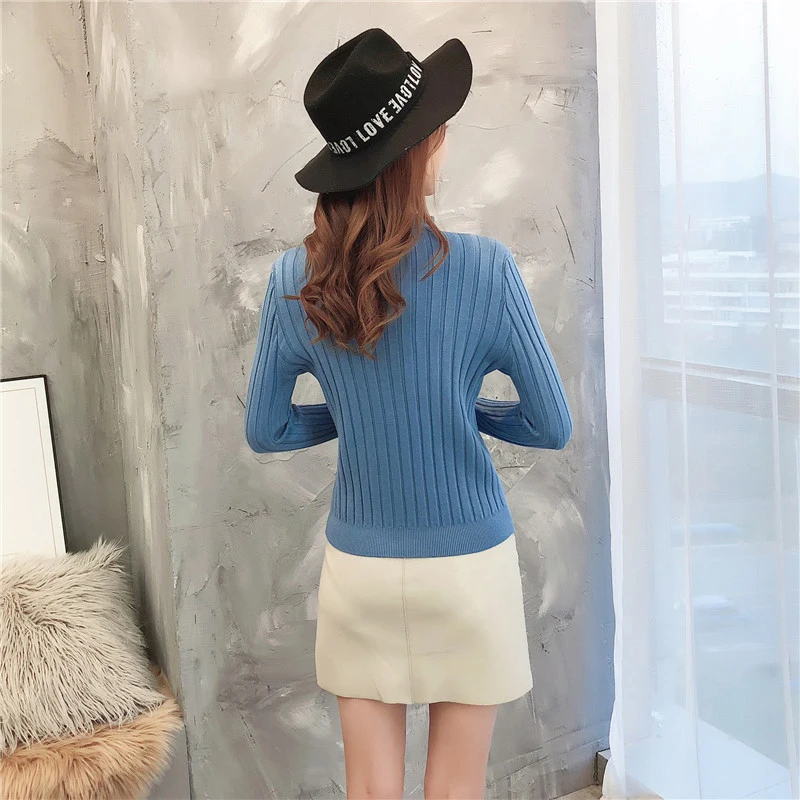 

2020 Woman Sweaters Autumn Winter Casual Half Turtleneck Butterfly Sleeve Knitting Elegant Lace Up Slim Fit Basic Sweater