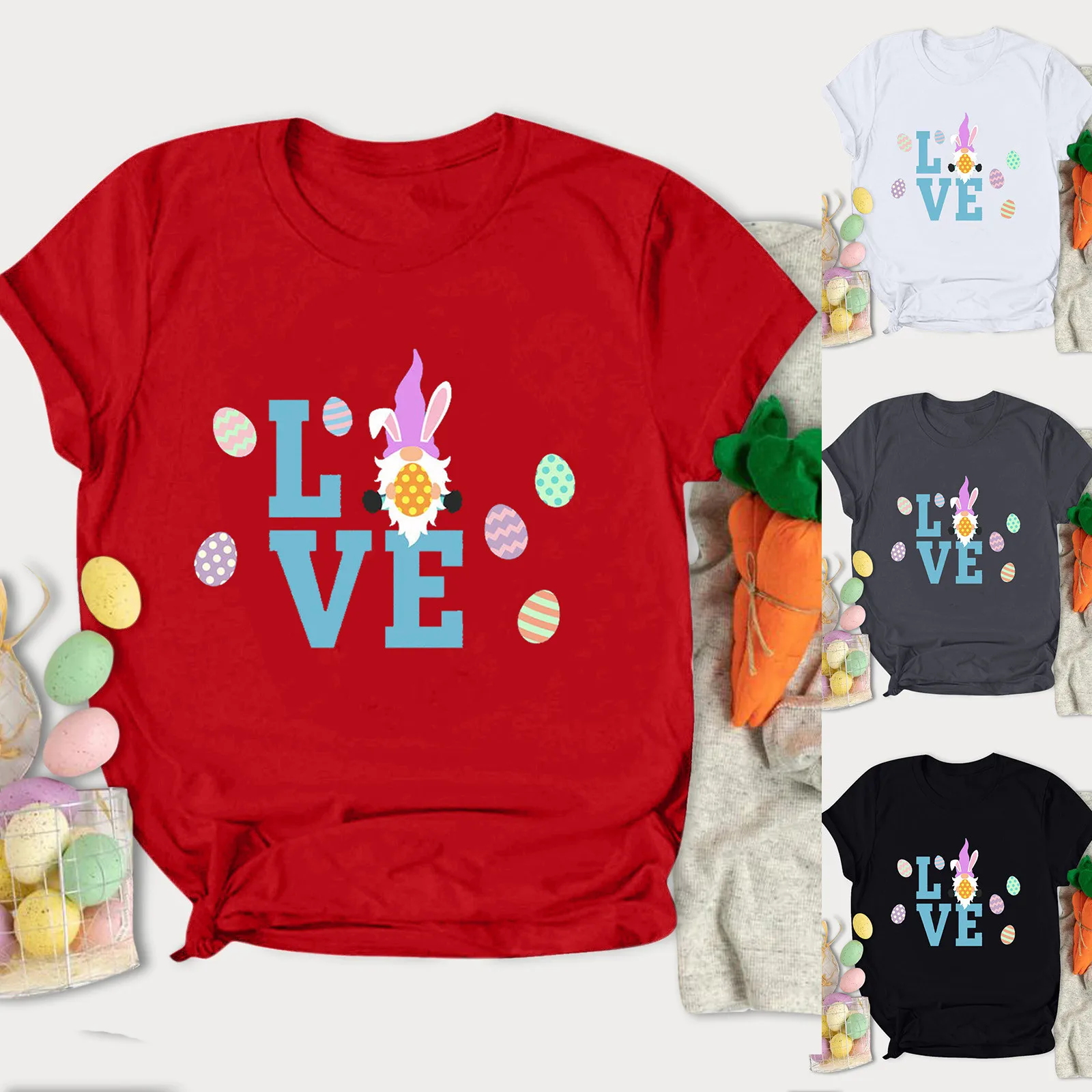 

Футболка женская с принтом, модный топ в стиле Харадзюку, с графическим принтом сердечек, Женский Топ с коротким рукавом, одежда