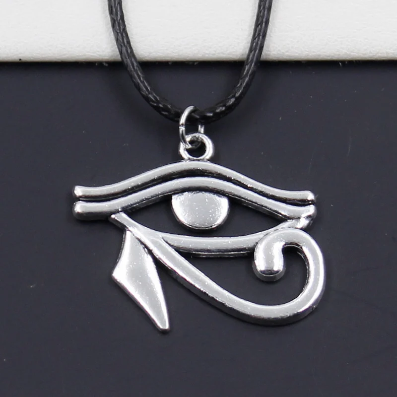 Fashion Ancient Egypt Eye Of Horus Tibetan Pendant Necklace Choker Charm Black Leather Cord Factory Price Handmade Gift