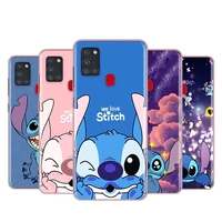 stitch cute disney cartoon for samsung a51 a91 a81 a71 a41 a31 a72 a52 a02 s a32 a12 a42 a21 s a11 a01 uw transparent phone case