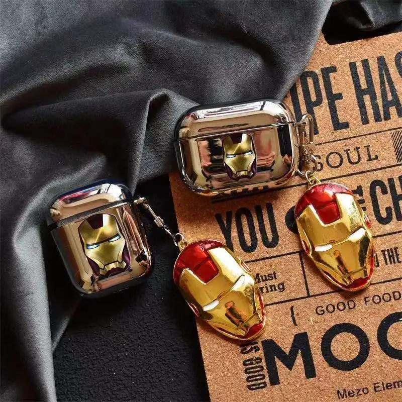 

Marvel Electroplating Iron Man Earphone Case is suitable for AirPods1 2 Pro soft shell earphone case