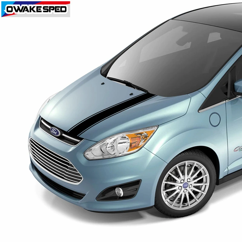 Для Ford C-MAX капот спортивные полосы гоночный Стайлинг Авто тело DIY виниловые наклейки для автомобиля капот крышка двигателя декоративные наклейки