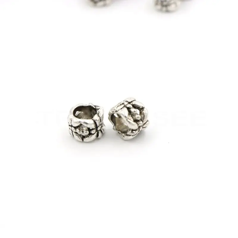 50 шт. антикварные цветные металлические бусины с большим отверстием для