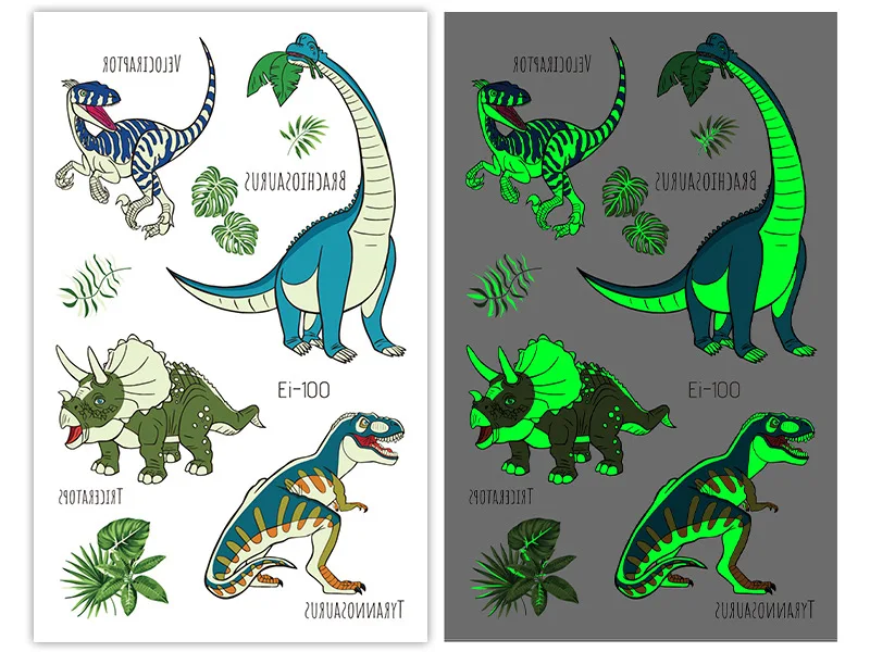 

Светящиеся наклейки мультяшные динозавры