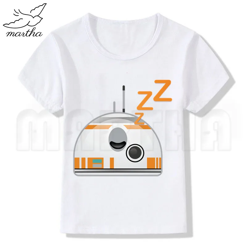 Звездные войны bb8 белая футболка для маленьких девочек летние повседневные