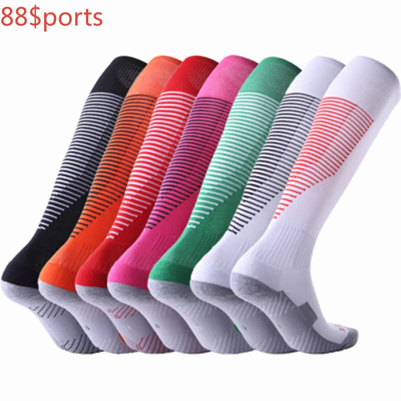 

Professional Soccer Sports Football Socks Adult Kids Stripe Outdoor Climbing Long Stocking Knee High Volleyball Breathable Sock