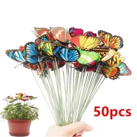 bunch of 50pcs butterflies garden yard planter colorful whimsical butterfly stakes decoracion outdoor decor flower pots decorati