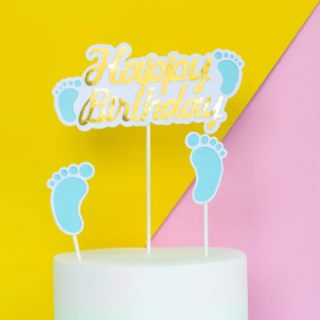 Cute Polymer Clay Dolls Cake Topper Kids Boy Girl Cartoon Oh Baby Happy Birthday Cake Topper Baby Shower Rabbit Party Supplies - Цвет: 1 Set Boy
