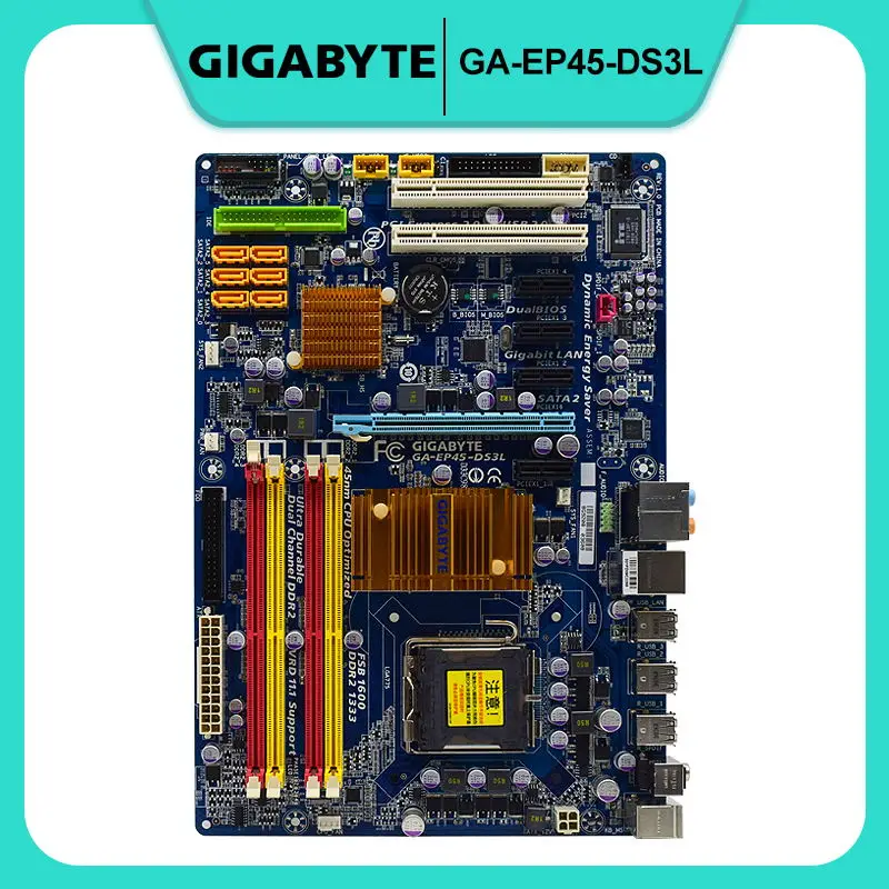 

For GIGABYTE GA-EP45-DS3L Desktop Motherboard P45 LGA 775 For Core 2 Pentium D DDR2 16G DDR3 ATX Original Used Mainboard
