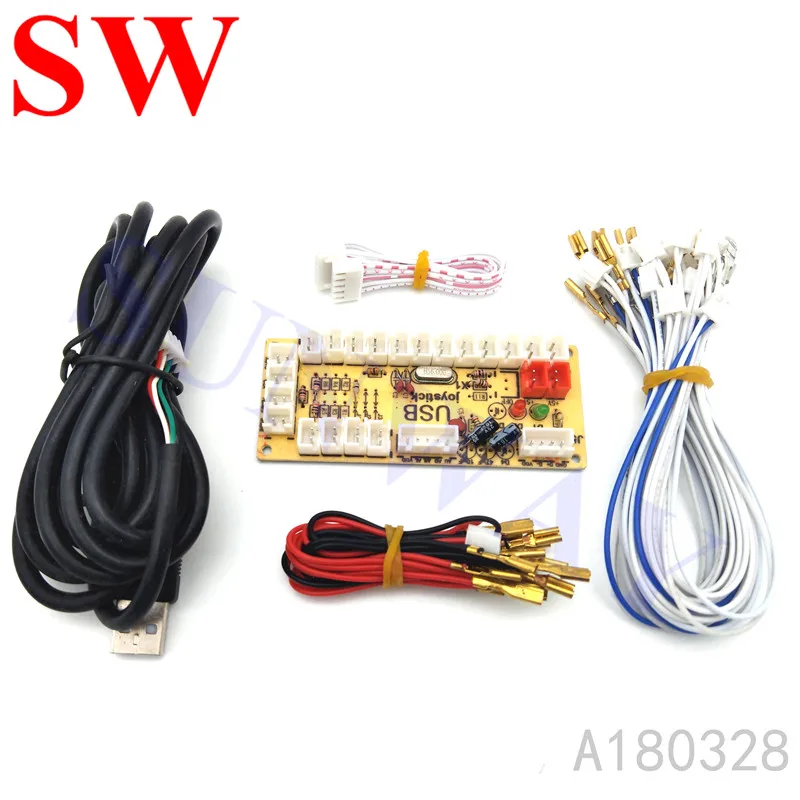 2 игрока DIY аркадный джойстик с 20 светодиодный кнопками+ 2 джойстика+ 2 USB энкодера комплект+ кабели джойстик аркадный набор