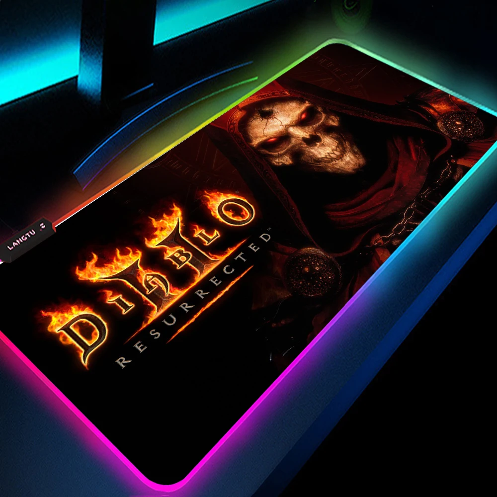 

Backlit Mat Diablo Full Gaming Computer Desk Table TABL MAT Computer Accessories Rubber Pads Pc Gamer Complete Large Mouse Pad