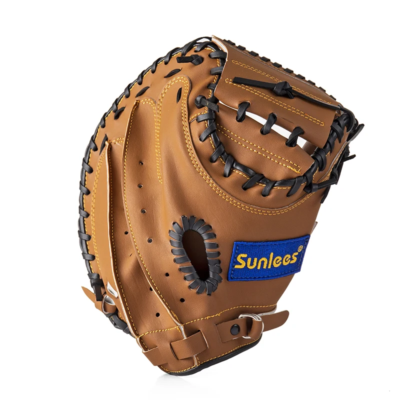 Catcher Training Baseball Gloves Genuine Leather Protector Guanted Kid Play Baseball Gloves Beisbol Guante Softball Ball LG50ST