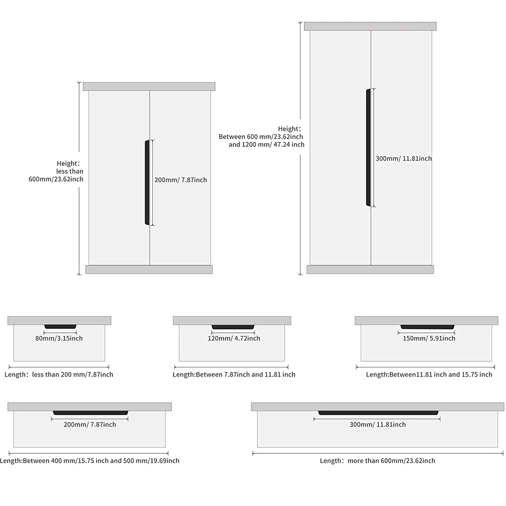 Hidden Furniture Drawer Handles Kitchen Cabinet Door Black Handle Aluminum Alloy Modern Style Finger Edge Wardrobe Pulls images - 6