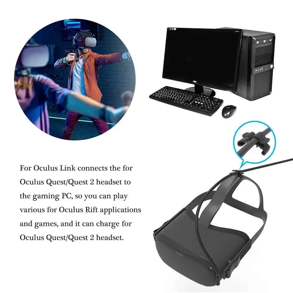 Кабель для передачи данных Oculus Quest 5 м 2 звена USB 3 1 Type C|3D очки виртуальной