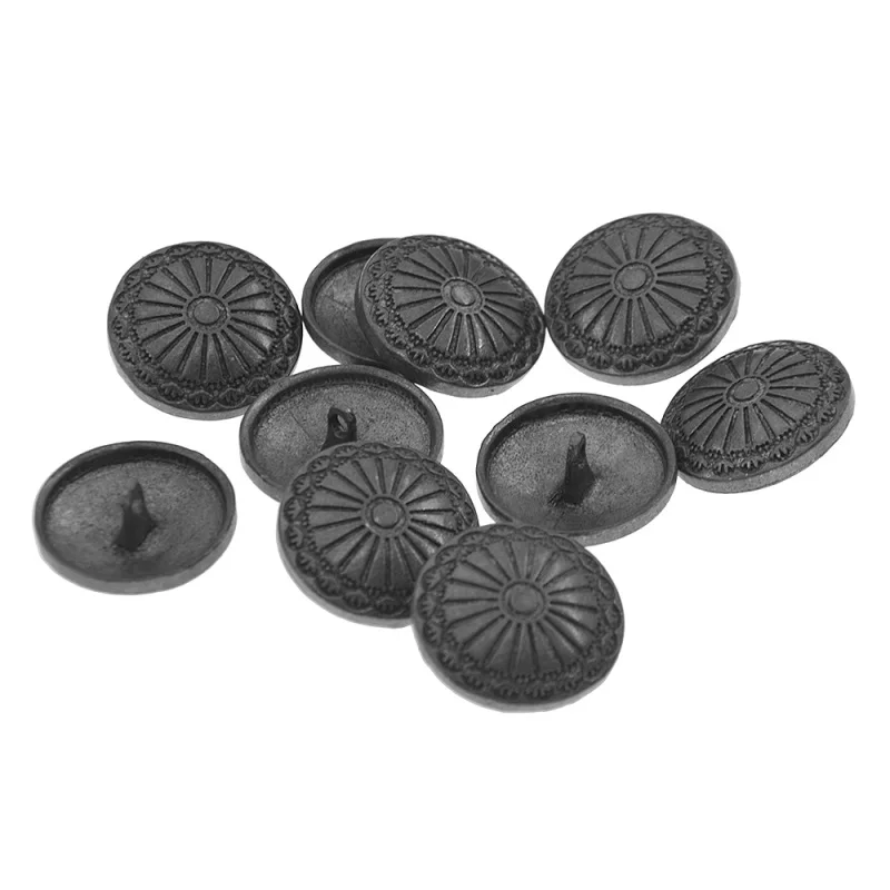 Lychee Life 10 Pieces Round Carved Flower Shank Button Shield Design Jeans DIY Sewing Craft 23mm | Дом и сад